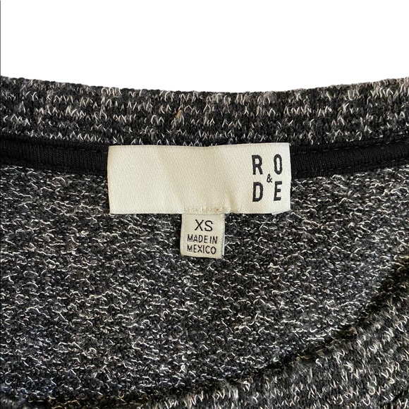 Anthropologie Ro&De Gray Long Sleeve Knit Stella Ruffle Dress, Size XS - Picture 15 of 15